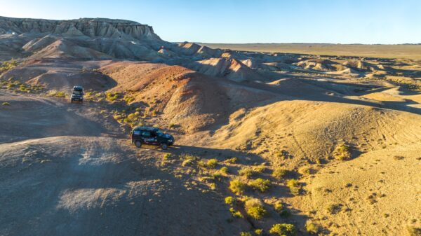 A liqui moly extreme car on an offroad Gobi Desert tour