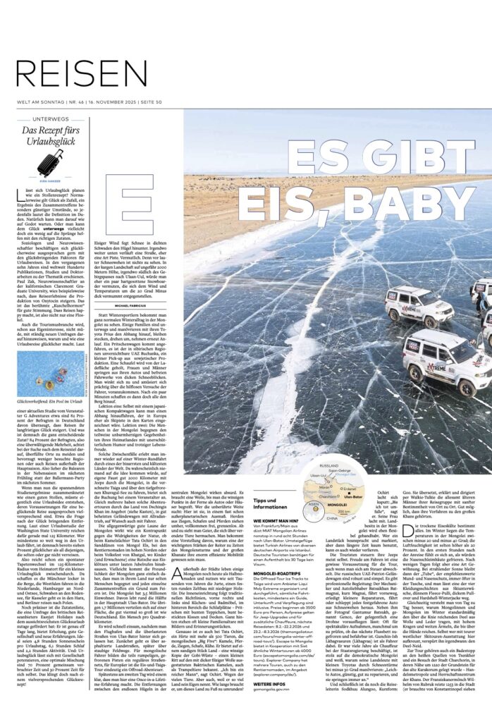 LIQUI MOLY Extreme Mongolei Winter Reise in der Welt am Sonntag